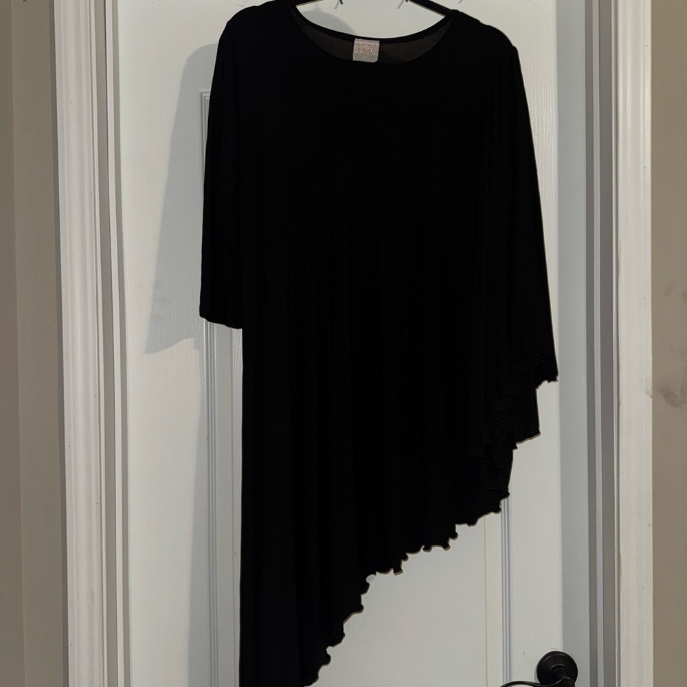 Elegant Black Asymmetrical blouse